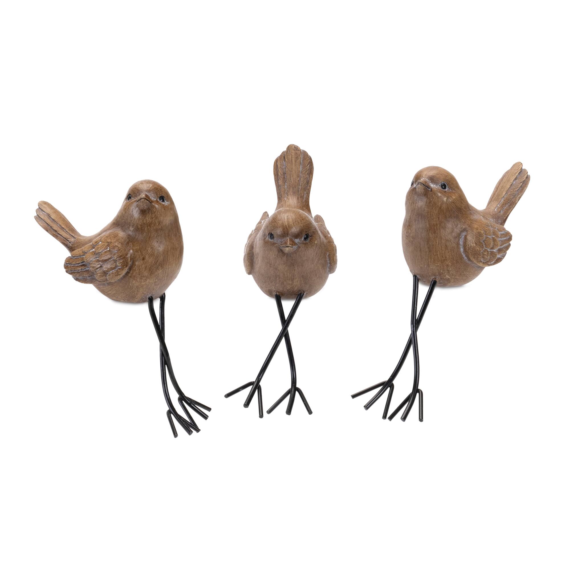 Etched Bird Shelf Sitter Set